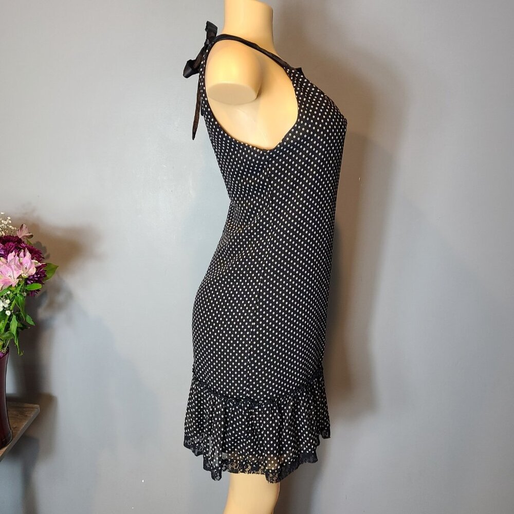 Jonathan Martin VTG Polka Dot Lace Retro Shift Dress Drop Waist Y2K Resort Sz‎ 6 - Picture 4 of 13